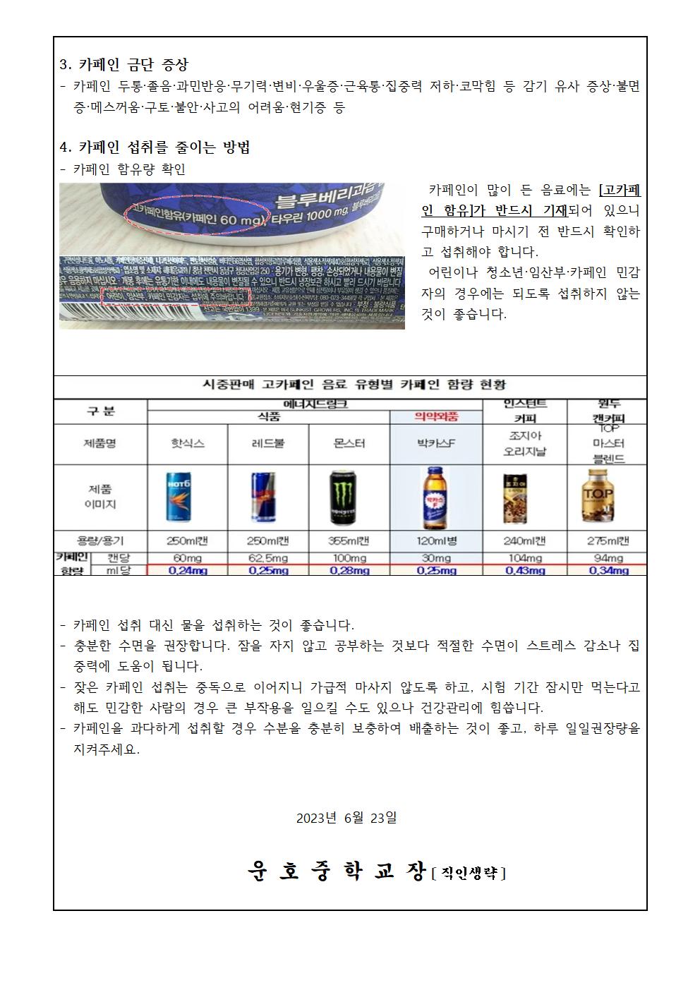고카페인 에너지 음료 과다 섭취 예방 안내002