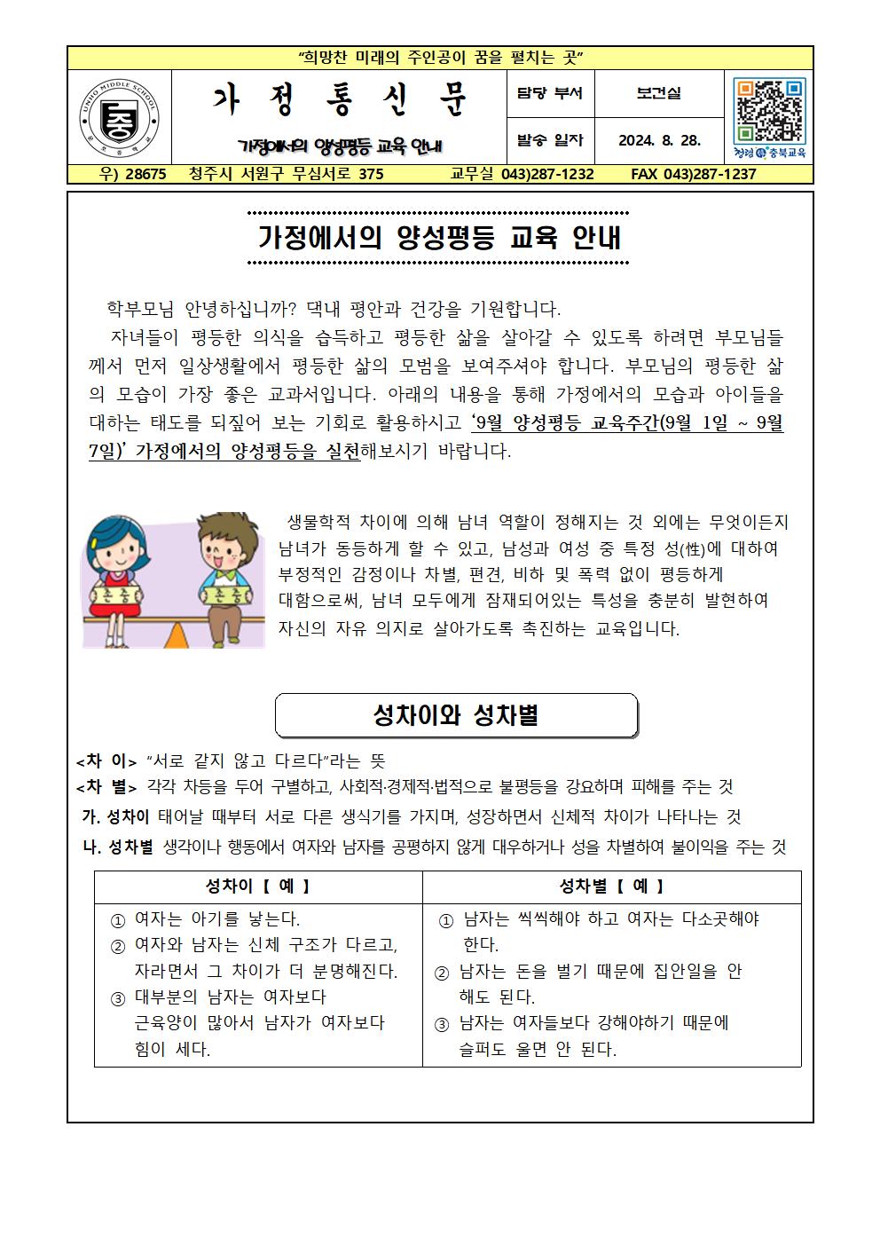 가정에서의 양성평등 교육 안내001